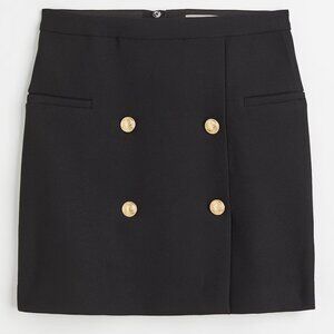 Timeless Black Short Skirt with Statement Buttons